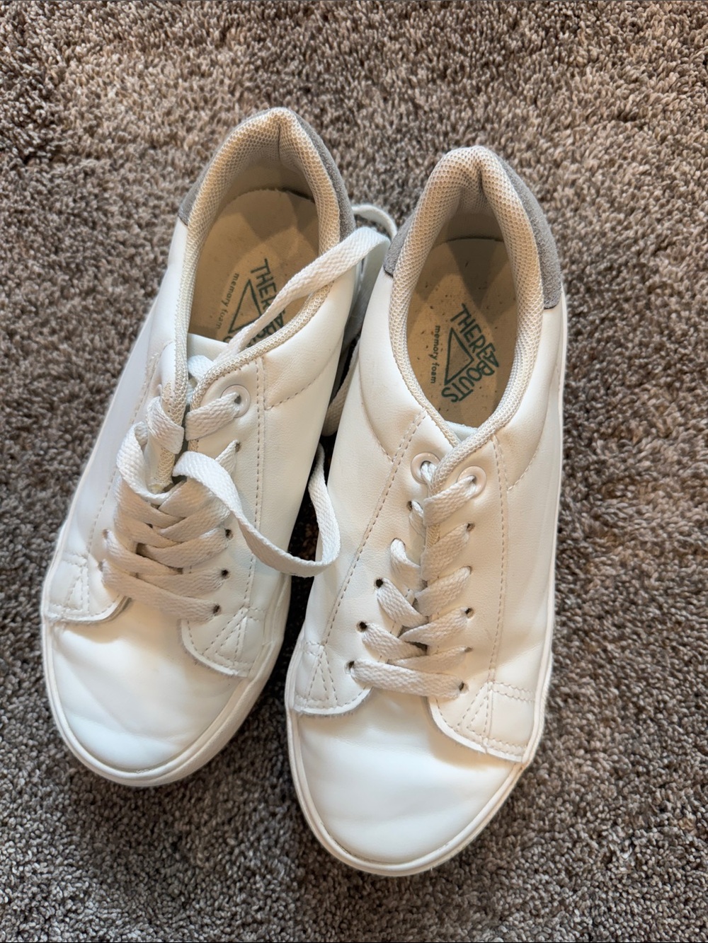 White Kids Sneakers - Classic Lace-Up Casual Shoes